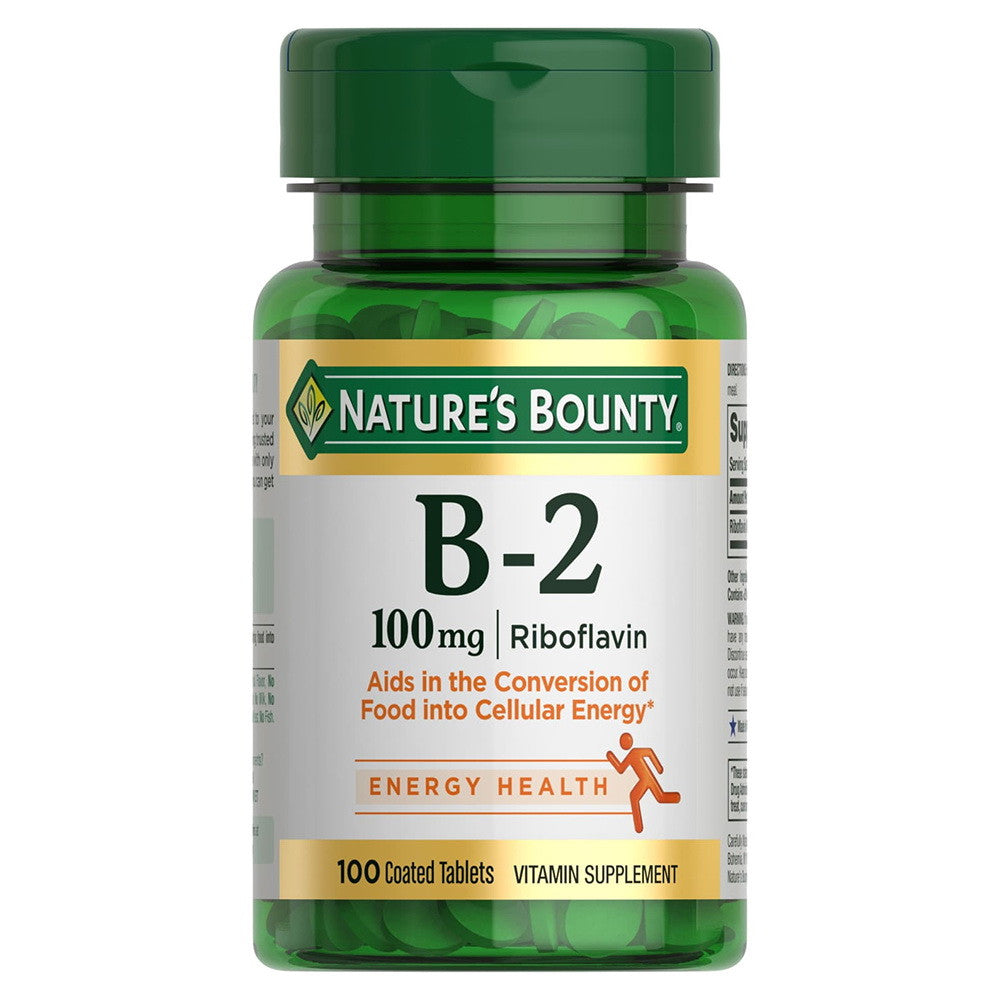Natures Bounty Vitamin B-2 100 Mg Supplement Tablets, 100 Ea
